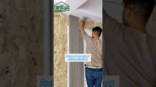 wpc wall panel Installation method installation and construction process of grille invisible door [upl. by Yanahs557]