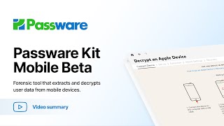 Passware Kit Mobile Beta [upl. by Edee]