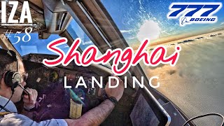 B777 PVG 🇨🇳 Shanghai Pudong  LANDING 34R  4K Cockpit View  ATC amp Crew Communications [upl. by Susej875]