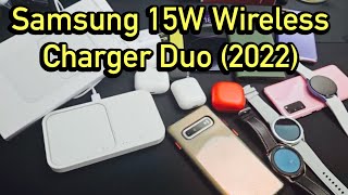 SAMSUNG 15W Wireless Charger Duo Review What can U Charge [upl. by Tizes311]