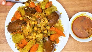 Authentic Moroccan Couscous with Chicken and 6 Vegetables How to Make it Perfectly [upl. by Aramoiz]