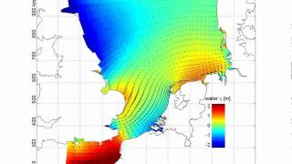 The tide in the North Sea simulated with the ZUNO model [upl. by Yllek688]