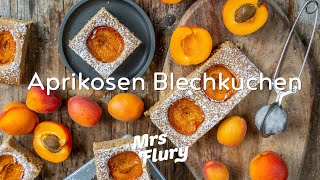 Aprikosenkuchen vom Blech  leichtes Biskuit ohne Eier  vegan backen [upl. by Gere]