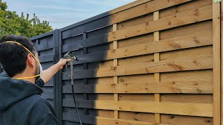 Peindre une clôture en bois  rapide avec un système de pulvérisation Airless  WAGNER [upl. by Aicek359]