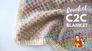 Crochet Simple And Fast Corner To Corner Baby Blanket  C2C [upl. by Haraf]