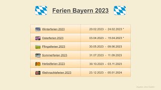 Ferien Bayern 2023 [upl. by Juieta396]