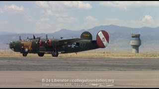 B24 Liberator warmup amp TakeOff [upl. by Boj140]