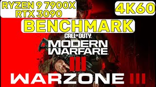 WARZONE 3 R9 7900X RTX 3090  4K ULTRA 60FPS BENCHMARK [upl. by Alberto]