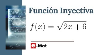 Función Inyectiva 📕 Raíz Cuadrada 🥇 Ejercicio 2 [upl. by Carole]