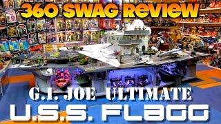 80s Playset Review GI Joe ULTIMATE USS FLAGG Aircraft Carrier 1985  custom base [upl. by Lemar]