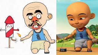 Upin amp Ipin  New Toys Cartoon drawing meme😂  Funny Drawing Meme [upl. by Nuaj]