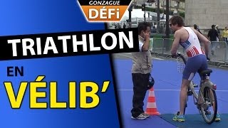 Incruste en vélib sur un triathlon international gonzague [upl. by Hayila]