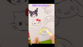 Sanrio Characters drawing and coloring 💗 shorts sanrio kuromi mymelody amp all satisfying [upl. by Enirbas]