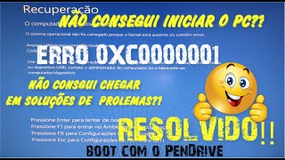 COMO CORRIGIR O ERRO 0xc0000001 [upl. by Neillij]