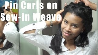 SewIn Weave Pin Curls [upl. by Clance]