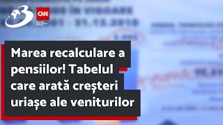 Marea recalculare a pensiilor Tabelul care arată creșteri uriașe ale veniturilor [upl. by Alyl240]