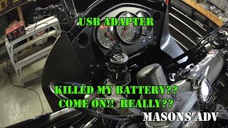 USB Adapter Killed my Battery 2015 KLR 650 [upl. by Analim304]