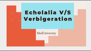 Echolalia VS Verbigeration [upl. by Nuriel332]