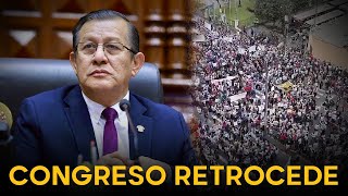 MIEDO  Masiva protesta de Mesa Redonda hace retroceder al Congreso y promete quotcorregir el errorquot [upl. by Hildegaard300]