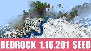 Minecraft Bedrock 116201 Seed Two rarest biomes  ice spikes and shattered savanna with village [upl. by Leasia]