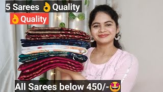 Beautiful Sarees Below 450 🤩only 👌Quality 100 Recommended [upl. by Llertac]