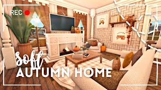 🍁 soft autumn one story house  no gamepass  bloxburg build amp tour  itapixca builds [upl. by Einhpad]