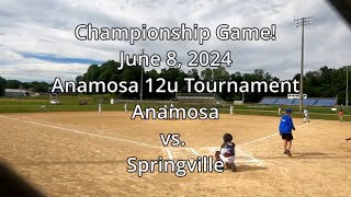 6824 Baseball Game 3 Anamosa 12u vs Springville [upl. by Millisent106]