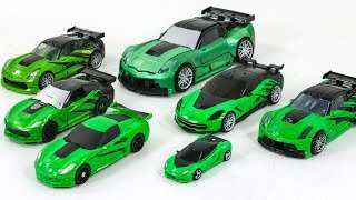 Transformers 4 AOE 5 TLK Green Color Corvette Stingray Autobot Crosshairs 7 Vehicles Car Robots Toys [upl. by Yknip623]