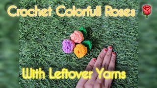 Simple Crochet Rose Hairband Dont throw leftover yarns geethusamigurumi1712 [upl. by Yme421]