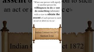 India Contract Act 1872 Section 2A proposal bcom businesslaw shorts [upl. by Ivey]