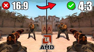 How to play CSGO in 43 STRETCHED RESOLUTION AMD RADEON 2024 [upl. by Winou131]