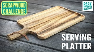 Wooden Serving Platter with Texture  Scrapwood Challenge Episode Ten [upl. by Far]