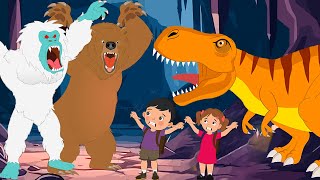 were going on a Bear hunt vs Dinosaur hunt vs Yeti hunt  Preschool Songs [upl. by Etteiram]