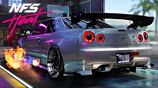 Nissan r34 GTR build and gameplay need for speed heat [upl. by Silvester752]