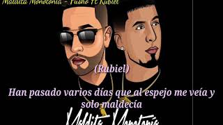 Maldita Monotonia  Rubiel ft Pusho  LETRA [upl. by Amehr662]