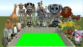 DESTROY ZOONOMALY VS ZOOCHOSIS VS INDIGO PARK ANIMAL MONSTERS FAMILY in TOXIC HOLE Garrys Mod [upl. by Azal]