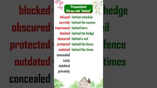 prepositional phrase with quotbehindquot prepositionalphrases englishlearning [upl. by Lajet]