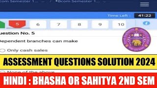 Sol Hindi Bhasha or Sahitya Ba program 2nd Semester Internal Assessment 35 Questions Solution 2024 [upl. by Ynnor]