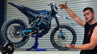 All Most Fully Modified Sur Ron Ultra Bee Electric Dirt Bike Review Running New XUB80 Motor [upl. by Kylstra]