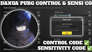 2024 DAXUA PUBG SENSITIVITY CODE DAXUA PUBG CONTROL CODE  5 FINGER LAYOUT CONTROL ZONE [upl. by Elad]