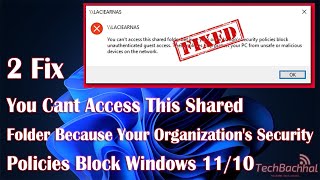 quotYou cant access this shared folder because your organizations security policiesquot on Windows 10 [upl. by Renata]