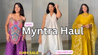 Myntra Rakhi Haul  Upto 60 off Kurtaset kurti coord sets ethnic fits  myntrahaul [upl. by Ellerud]