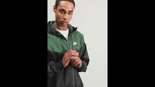 NIKE Sportswear Shiny NSW Windrunner Woven Jacket Windbreaker Black Green Men  Zalando [upl. by Brenden866]