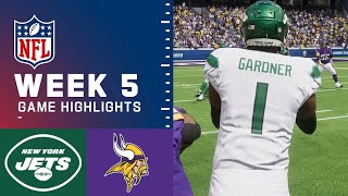 Jets vs Vikings Week 5 Simulation Highlights  Madden 25 Rosters [upl. by Annovad]