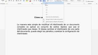 Como cambiar el interlineado en Word [upl. by Erastatus]