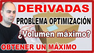 ❇️ PROBLEMA DE OPTIMIZACIÓN USANDO DERIVADASVOLUMEN MÁXIMO ❇️ Bachillerato PAU 2025 [upl. by Radferd60]