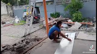 … roofing installation of my outdoor kitchen… [upl. by Etireugram]