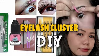 DIY EYELASH CLUSTER EYELASH EXTENSION [upl. by Acinorrev]