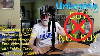 Unboxing Koolehaoda YT288 Professional Camera Aluminium Monopod  FR [upl. by Adnac]