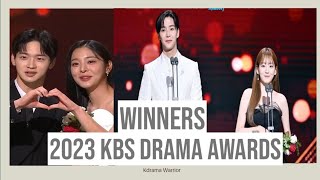 Full LIST OF Winners Of The 2023 KBS Drama Awards II 2023 KBS DRAMA AWARDS WINNERS [upl. by Ahsatel]